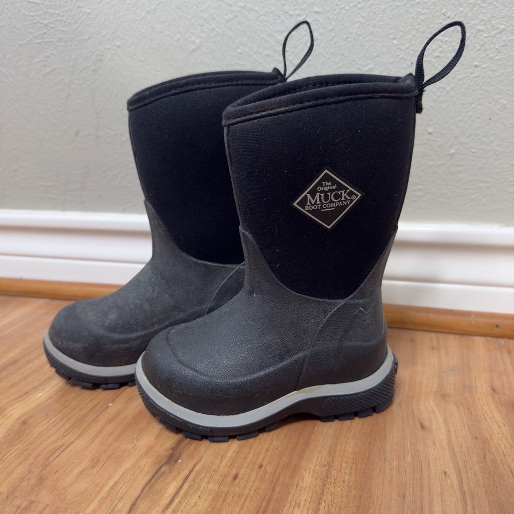 Muck Boot Company Kids Black‎ Waterproof Rubber Neoprene Boots Size C7 US 24 EU